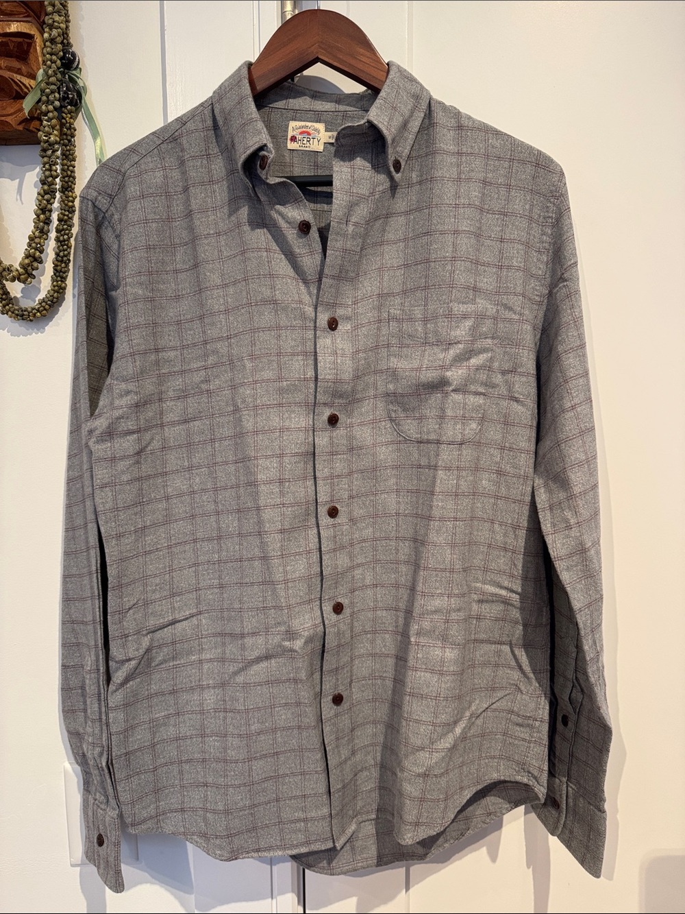 Faherty Gray Plaid Button-Down Shirt